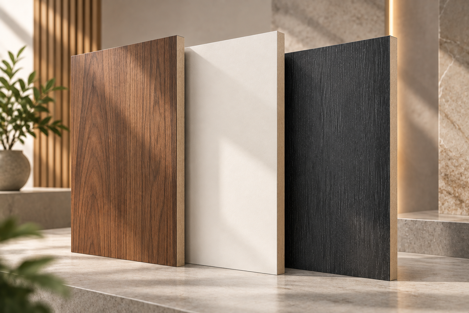 MDF Melamine surfaces and boards