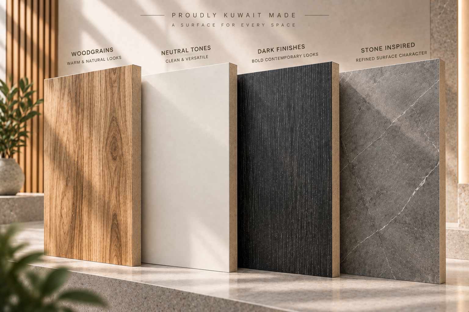 Proudly Kuwait Made MDF Melamine finishes